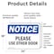 Signmission Please Use Other Door, 24 in W x Rectangle, Vinyl Decal OS-2PACK-NS-D-1824-L-17625 - alternate 2